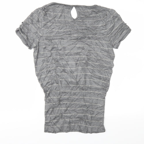 Express Womens Grey Striped Knit Pullover Jumper Size M