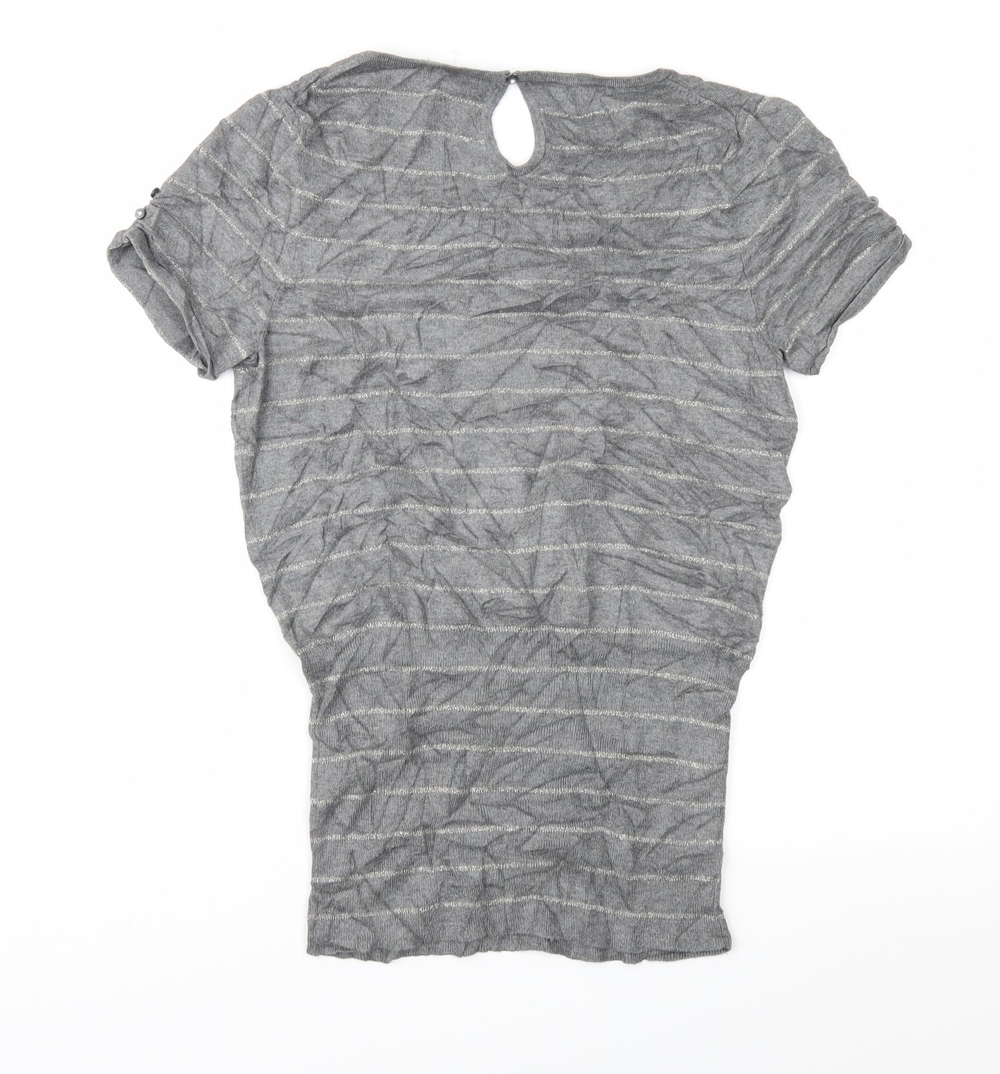 Express Womens Grey Striped Knit Pullover Jumper Size M