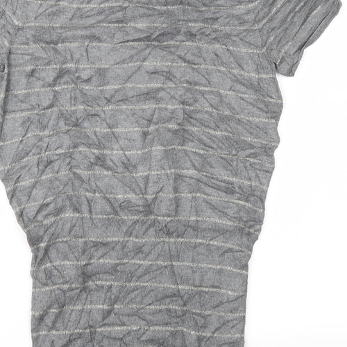 Express Womens Grey Striped Knit Pullover Jumper Size M