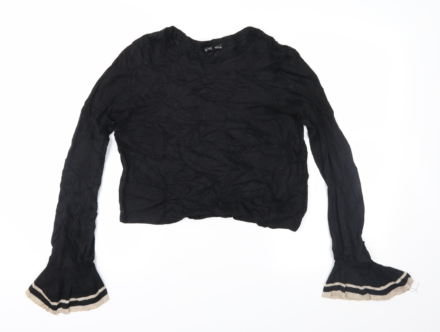 Zara Womens Black  Knit Pullover Jumper Size M