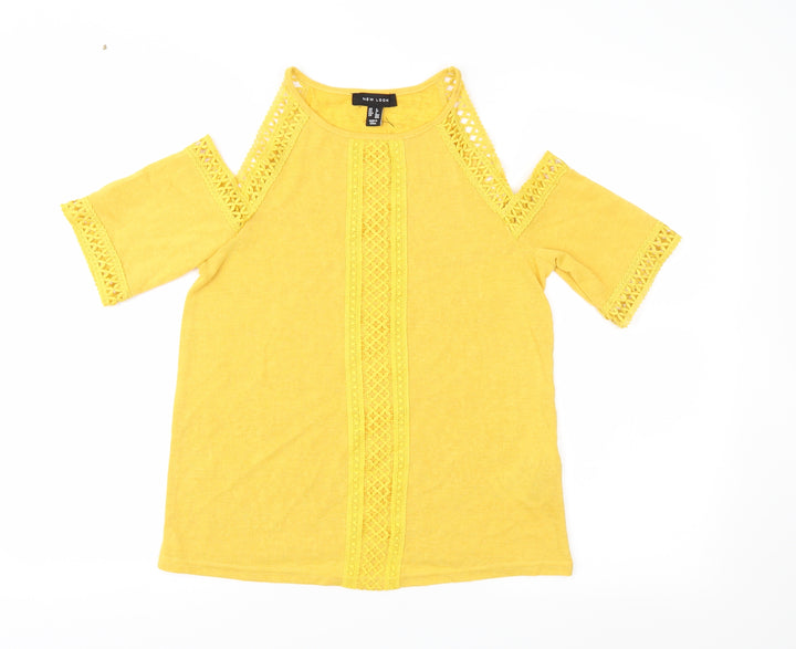 New Look Womens Yellow  Jersey Basic Blouse Size 6