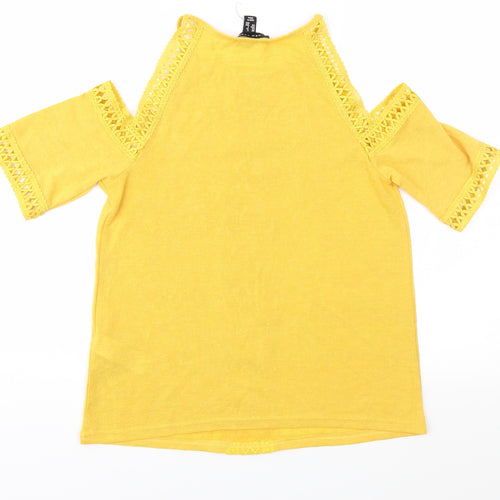 New Look Womens Yellow  Jersey Basic Blouse Size 6