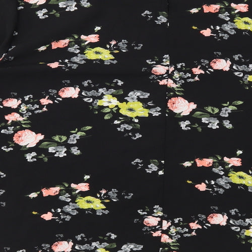 Casual Twenty4 Womens Black Floral  Basic Blouse Size 14