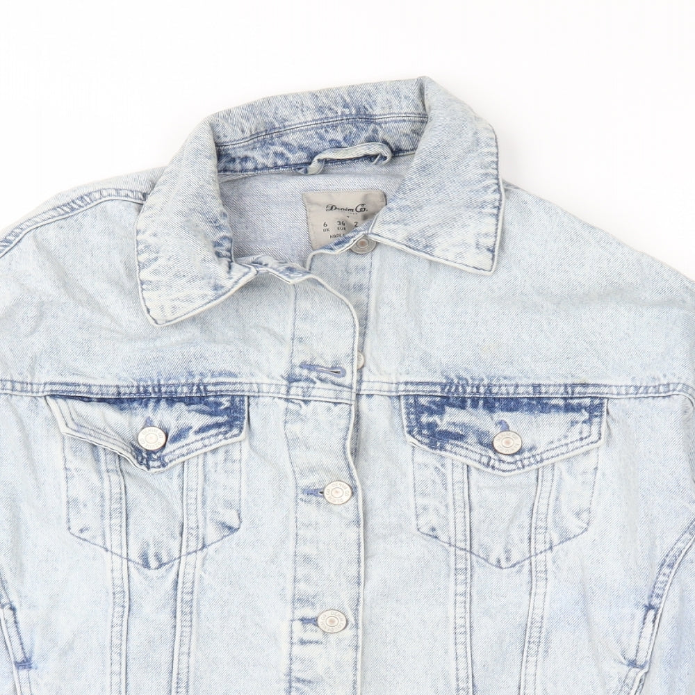 Denim & Co. Womens Black  Denim Jacket  Size 6