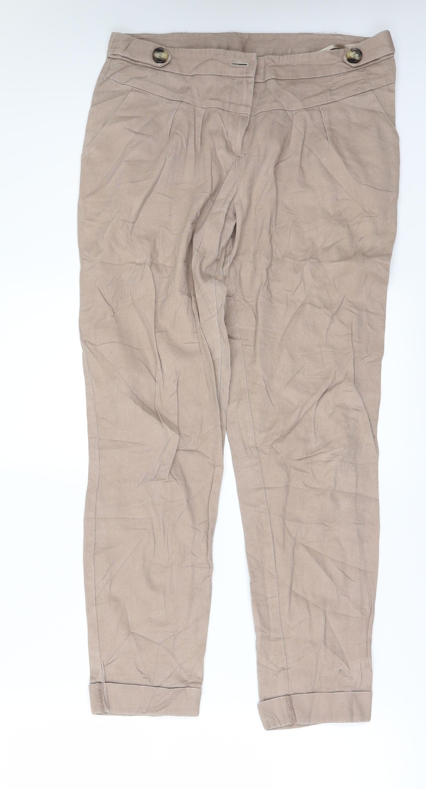 New Look Womens Beige   Trousers  Size 10 L27 in