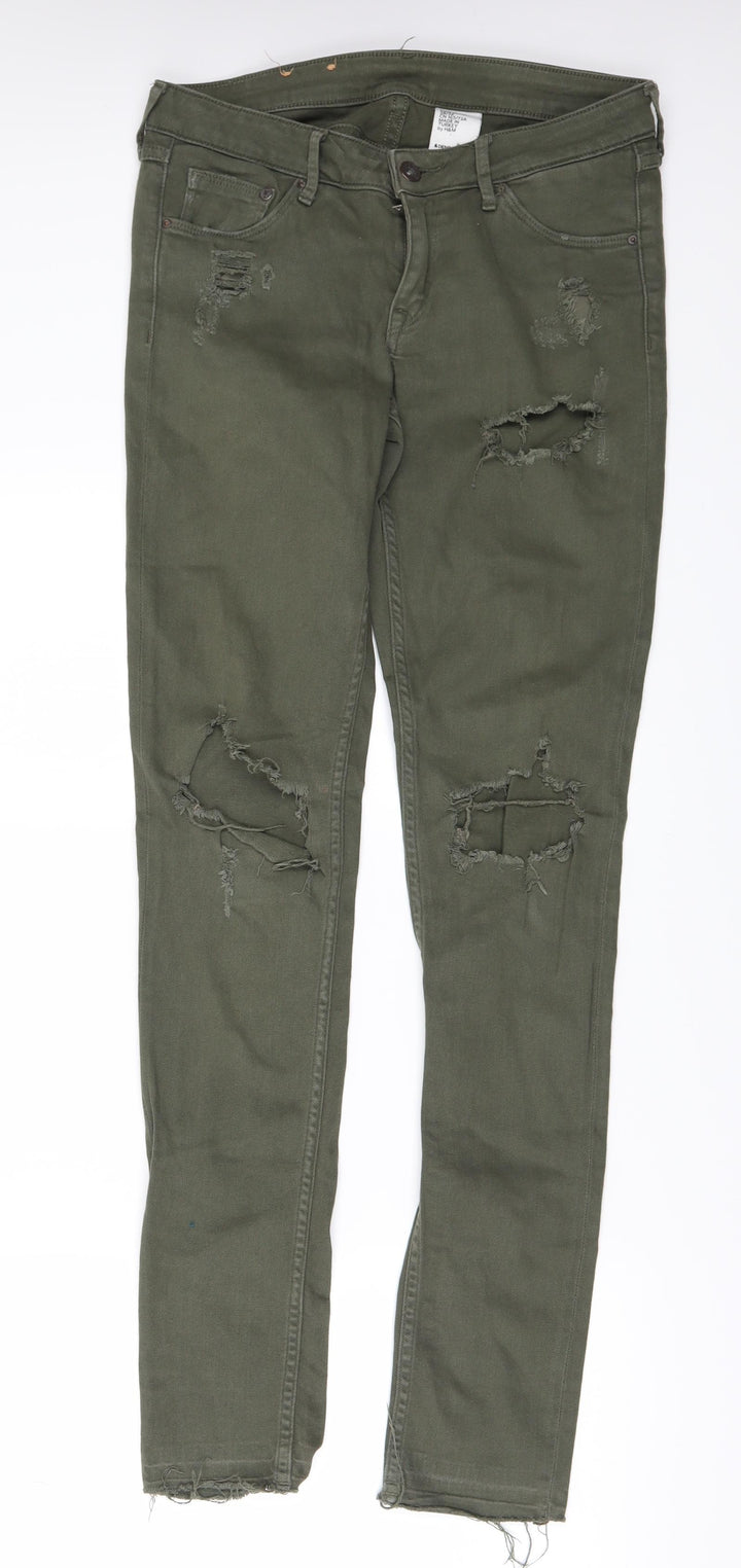 H&M Womens Green  Denim Skinny Jeans Size 28 in L32 in