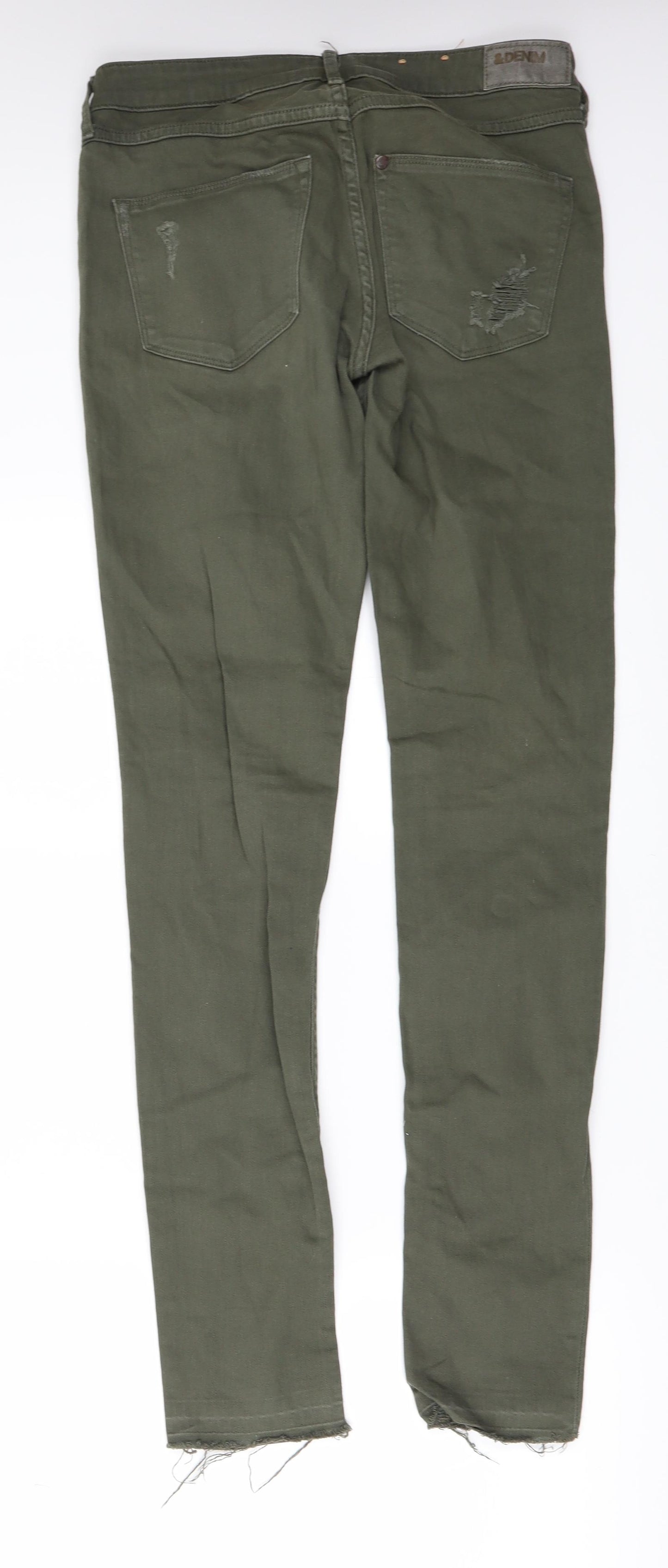 H&M Womens Green  Denim Skinny Jeans Size 28 in L32 in