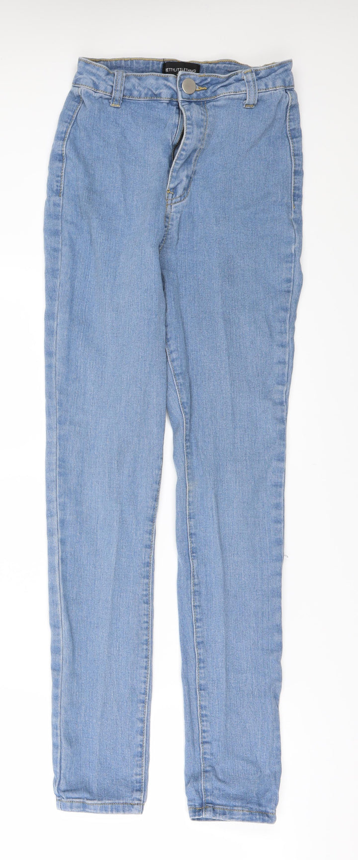 PRETTYLITTLETHING Womens Blue Denim Skinny Jeans Size 4 L29 in