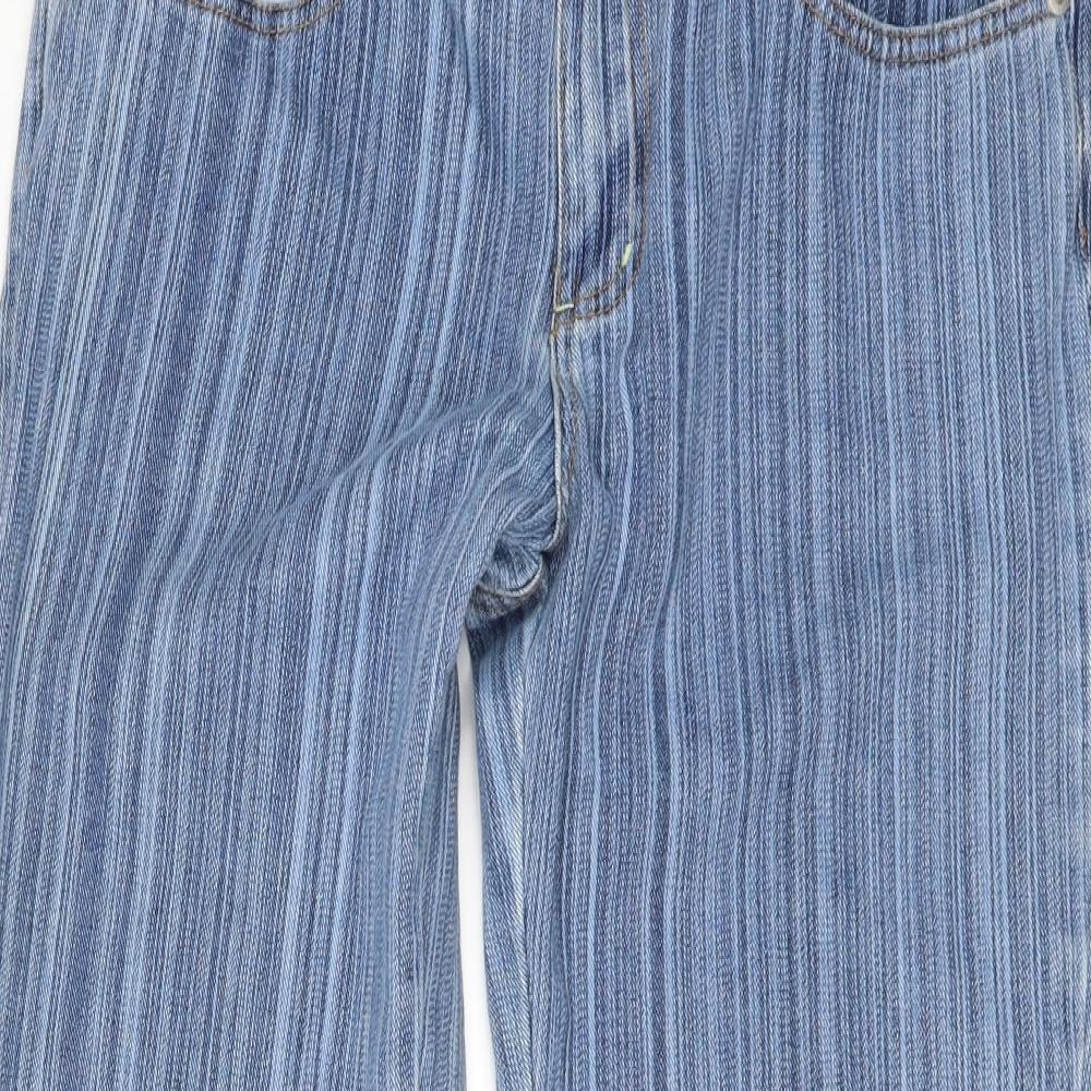 Littlewoods Womens Silver Striped Denim Flared Jeans Size 12 L29 in