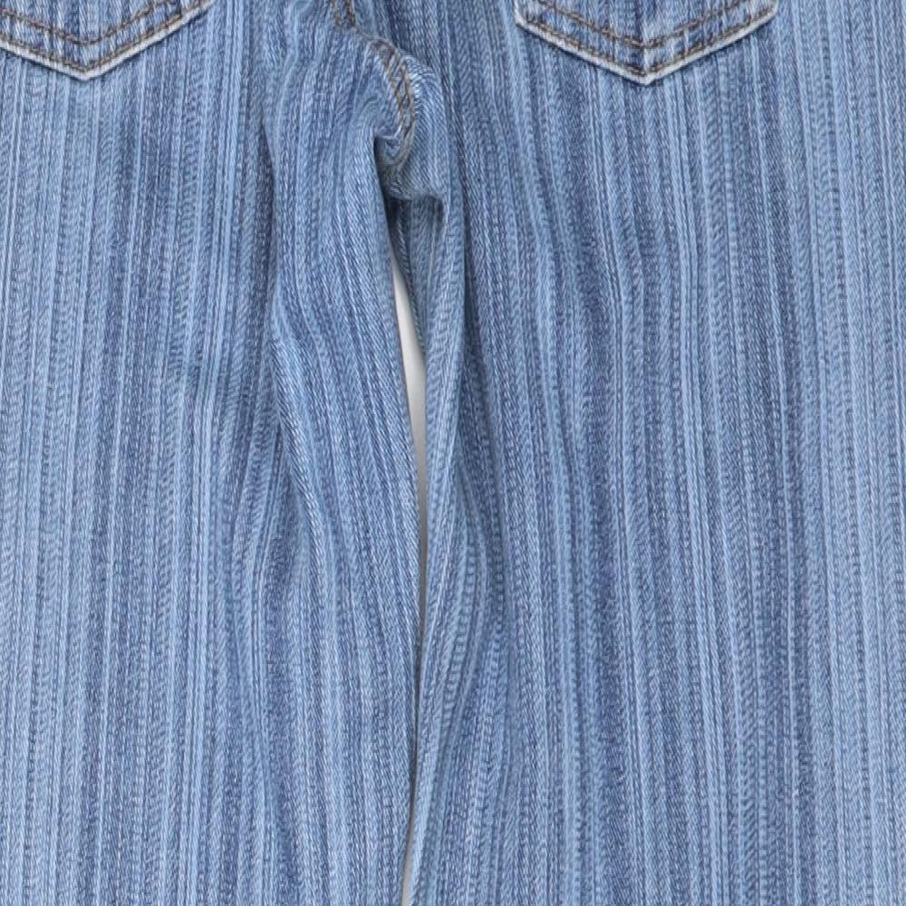 Littlewoods Womens Silver Striped Denim Flared Jeans Size 12 L29 in
