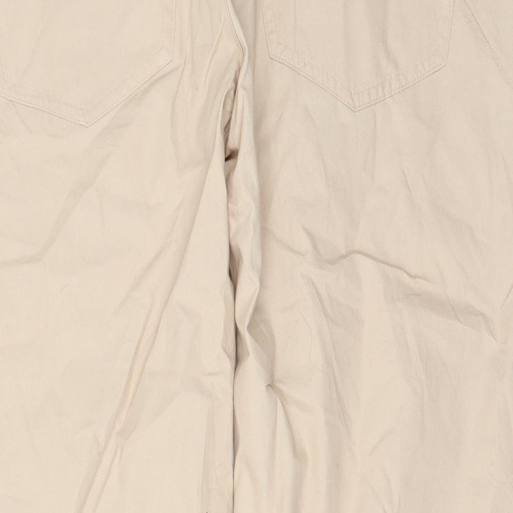 H&M Womens Beige   Cropped Trousers Size 12 L22 in - STUDDED HEM