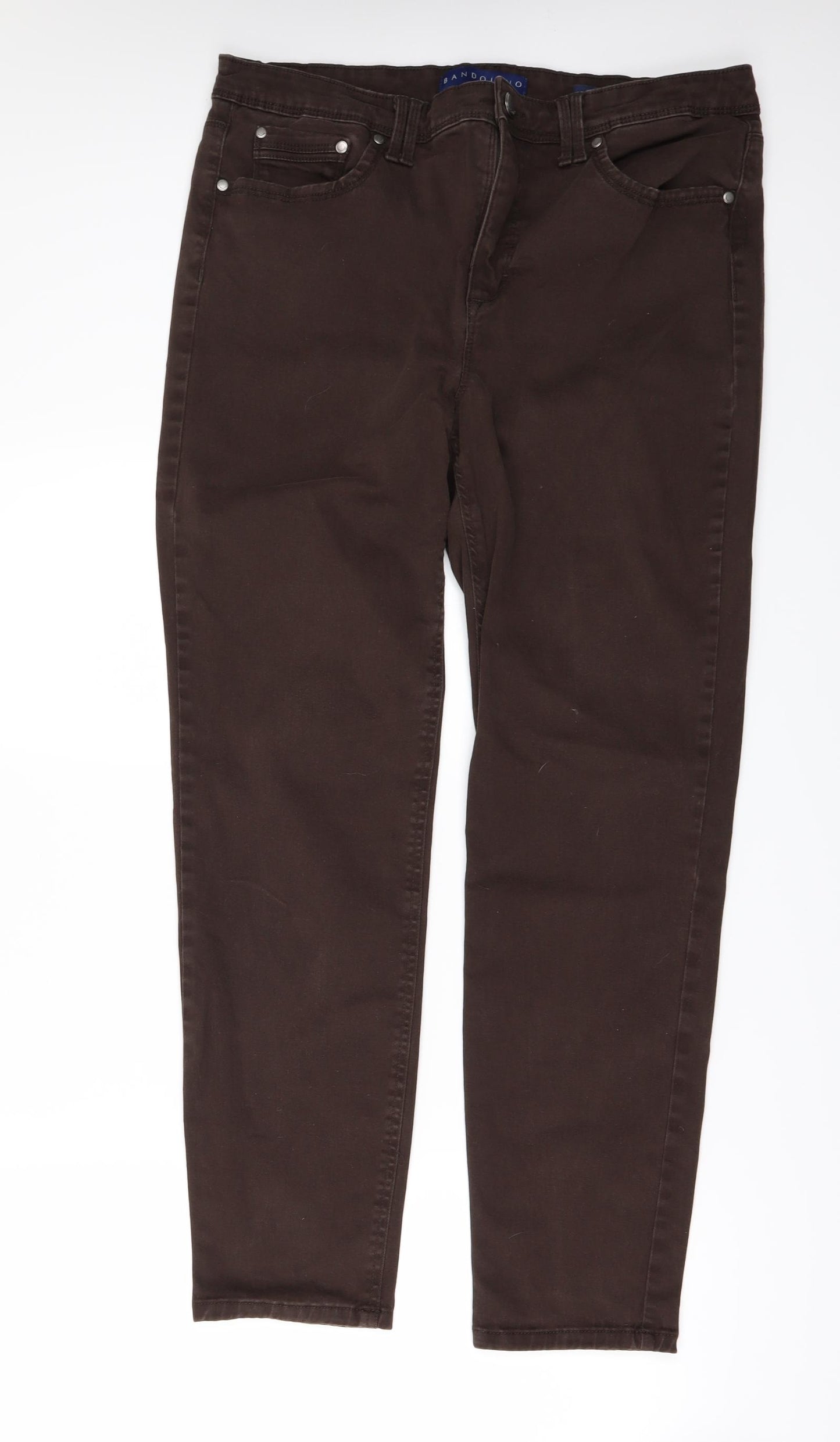 Bandolino Womens Brown  Denim Straight Jeans Size 12 L29 in
