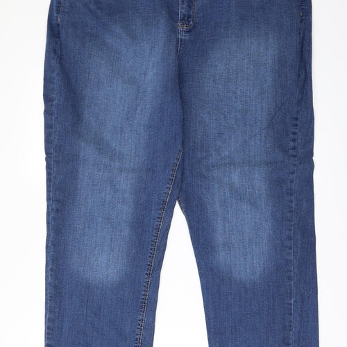 Denim Essentials Womens Blue  Denim Wide-Leg Jeans Size 24 L27 in