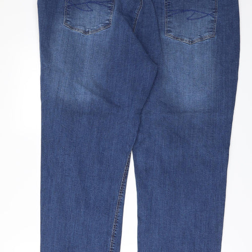 Denim Essentials Womens Blue  Denim Wide-Leg Jeans Size 24 L27 in