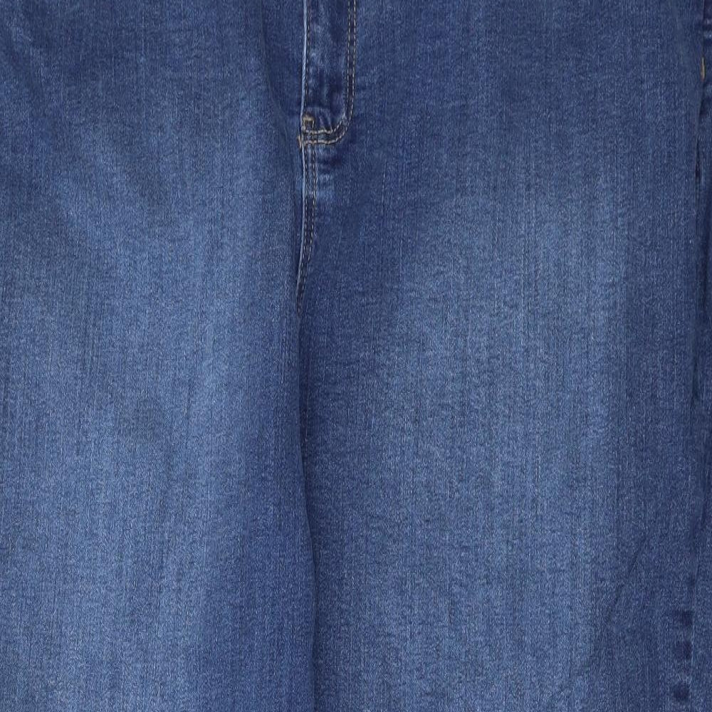 Denim Essentials Womens Blue  Denim Wide-Leg Jeans Size 24 L27 in