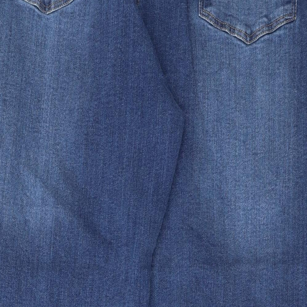 Denim Essentials Womens Blue  Denim Wide-Leg Jeans Size 24 L27 in