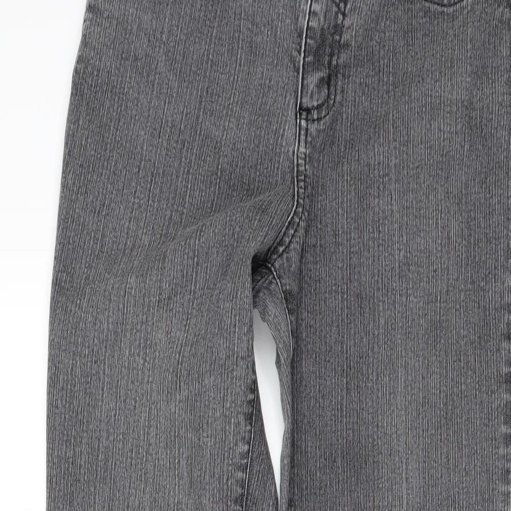 Per Una Womens Black  Denim Flared Jeans Size 8 L28 in