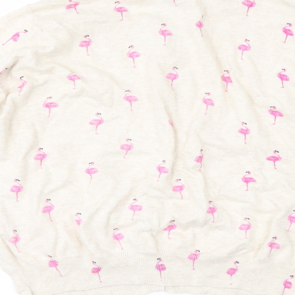 Primark Womens Beige Geometric  Cardigan Jumper Size 16