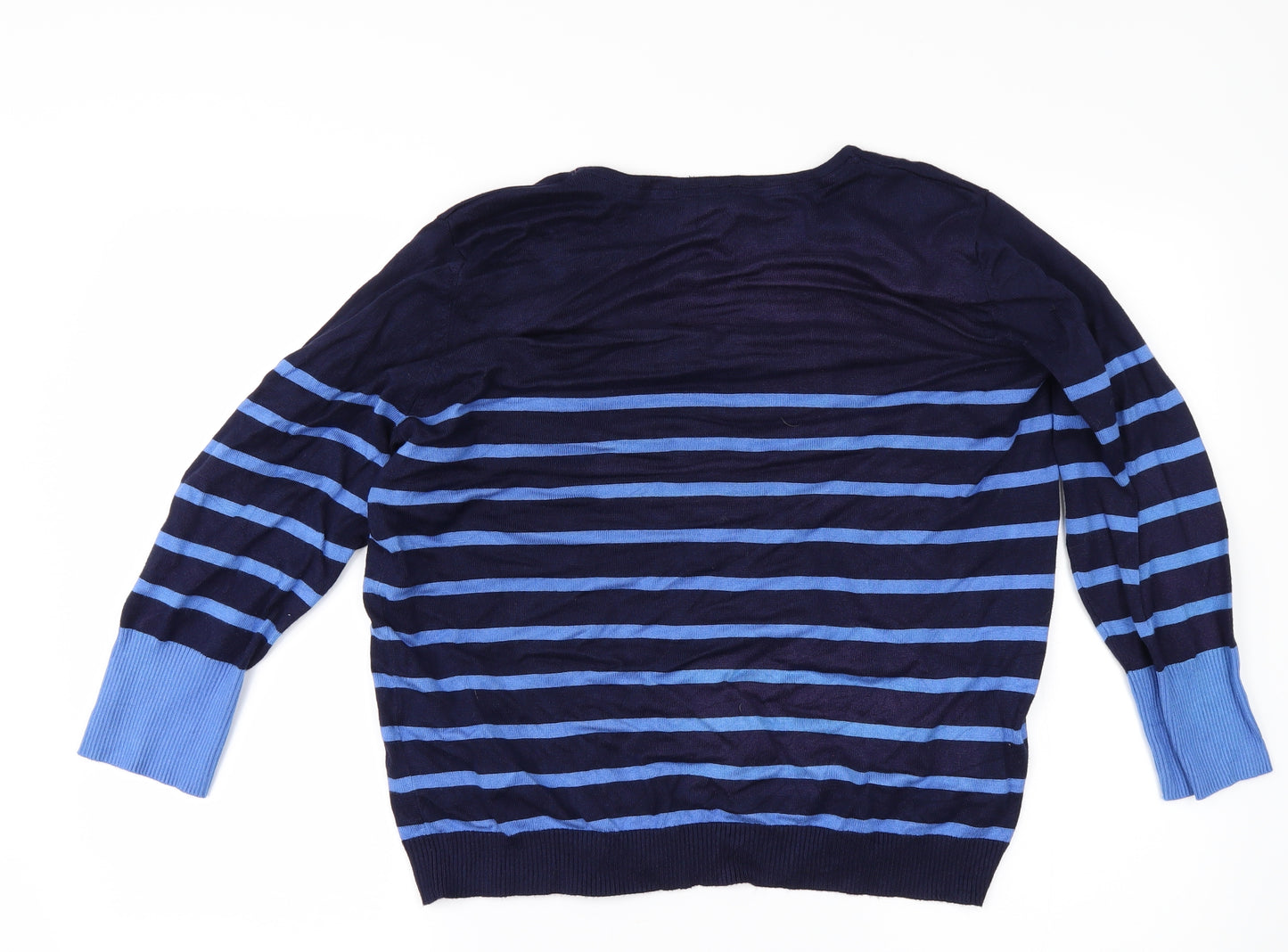 Preworn Womens Blue Striped  Pullover Jumper Size 18