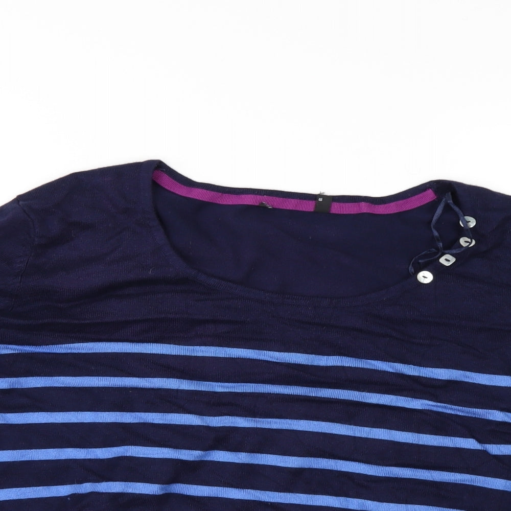 Preworn Womens Blue Striped  Pullover Jumper Size 18