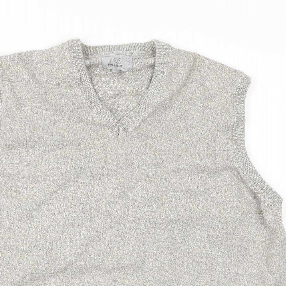 Marks and Spencer Mens Beige   Vest Jumper Size L  - tank top