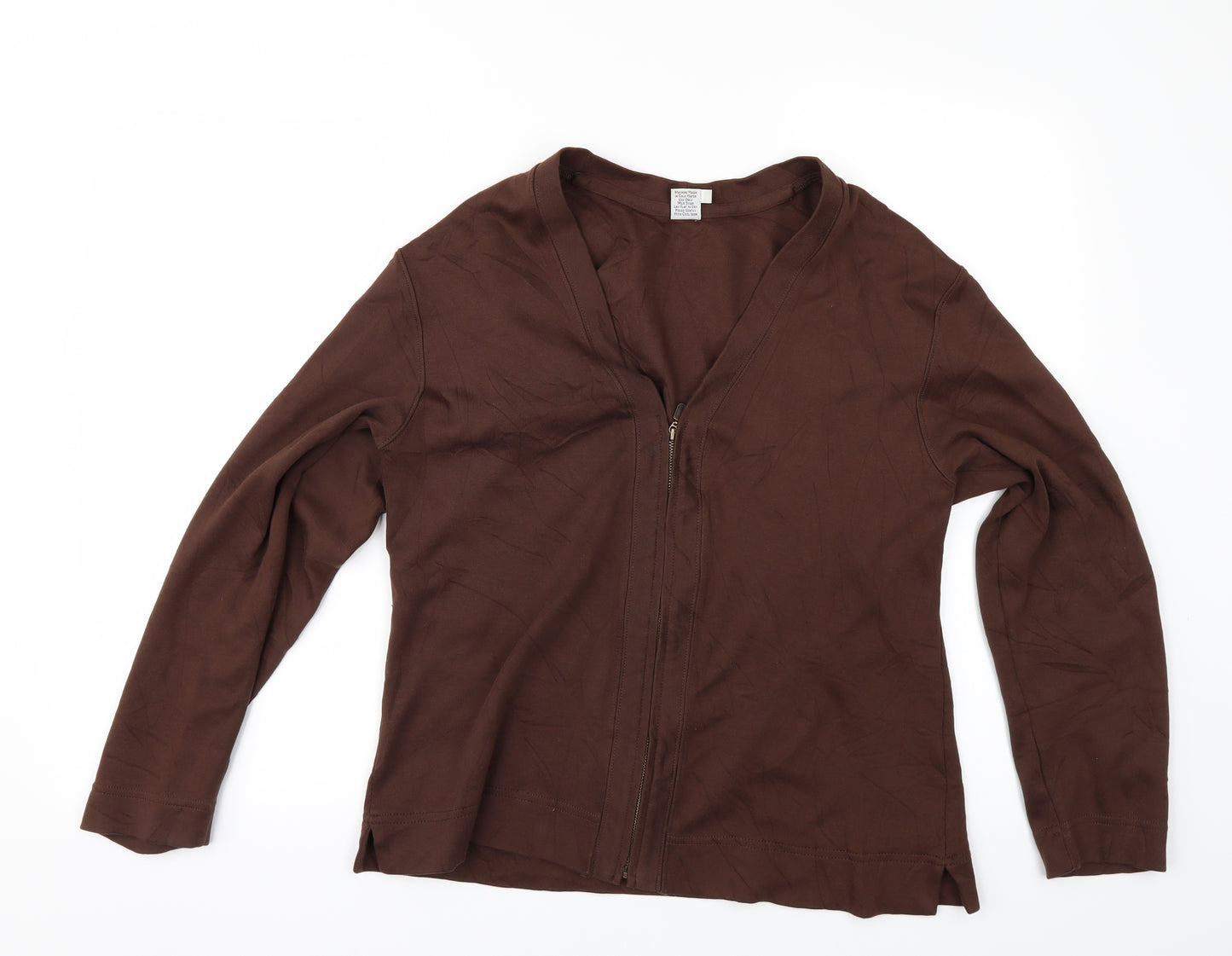 Peruvian Connection Womens Brown   Full Zip Sweatshirt Size M