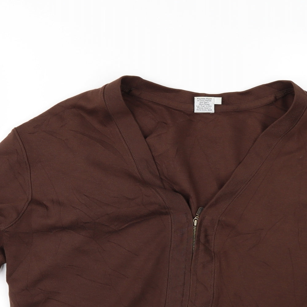 Peruvian Connection Womens Brown   Full Zip Sweatshirt Size M