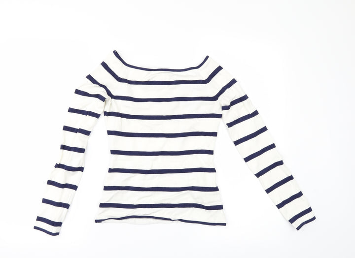 H&M Womens Ivory Striped  Pullover Jumper Size S