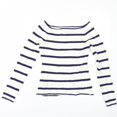 H&M Womens Ivory Striped  Pullover Jumper Size S