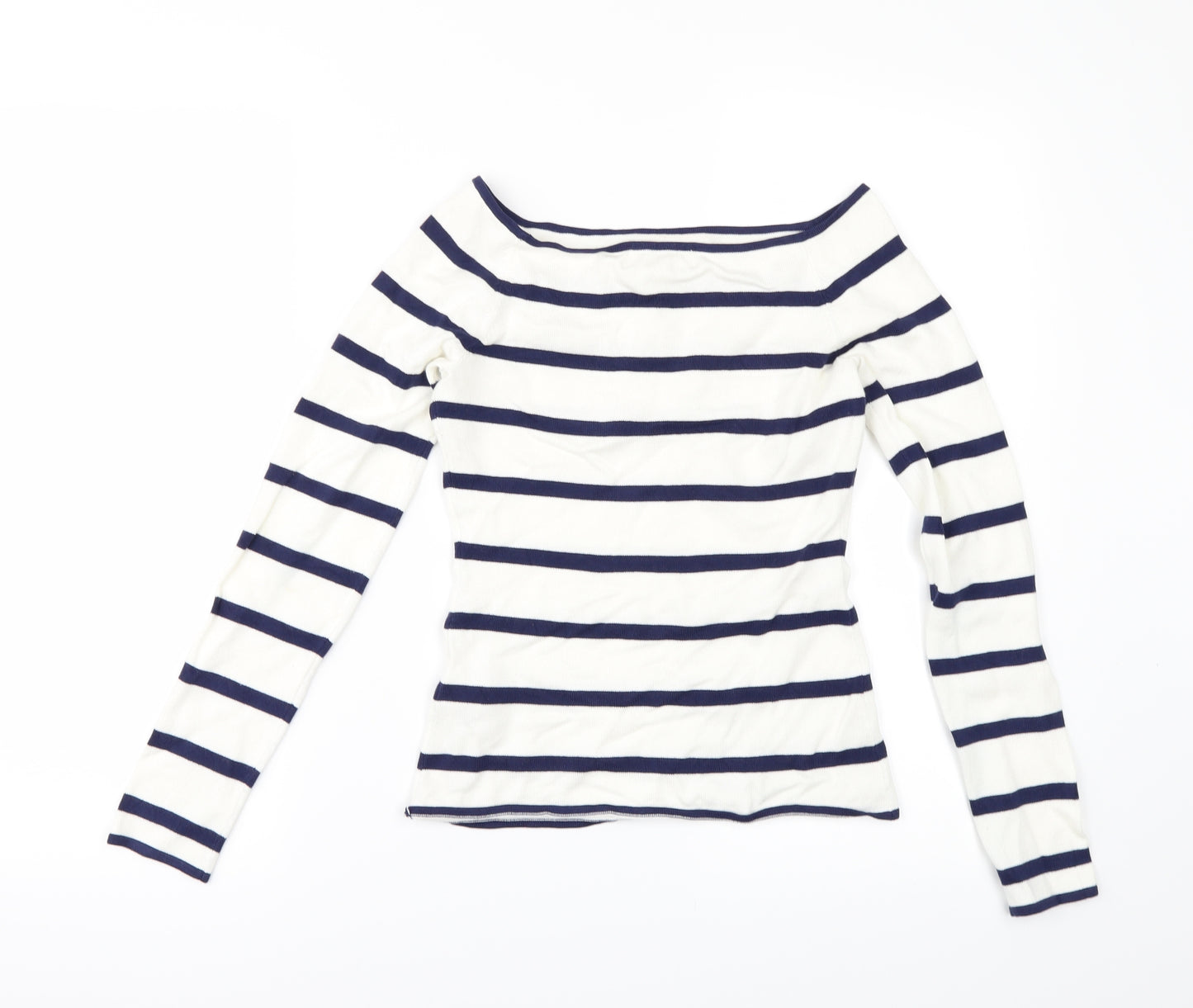 H&M Womens Ivory Striped  Pullover Jumper Size S