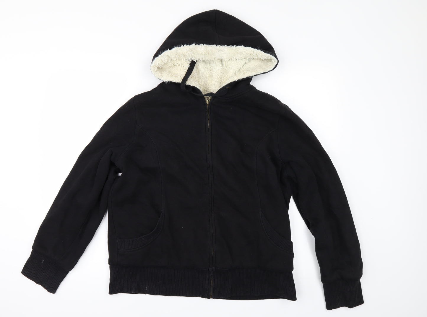 Old Navy Womens Black   Full Zip Hoodie Size L  - Fleece lined