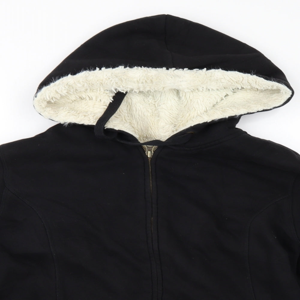 Old Navy Womens Black   Full Zip Hoodie Size L  - Fleece lined