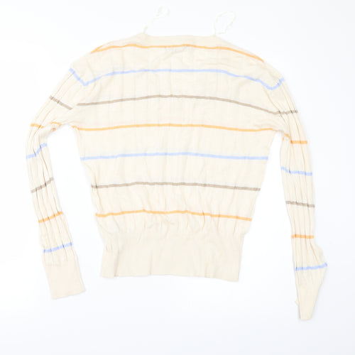 Marks and Spencer Womens Ivory Striped  Pullover Jumper Size S