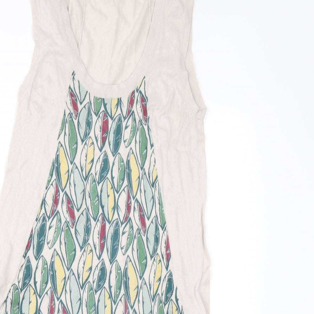 INDIWOMAN Womens Beige Floral  Jumper Dress  Size M