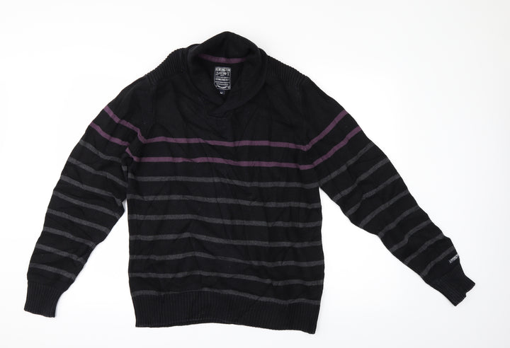 Kensington Mens Grey Striped Pullover Jumper Size M