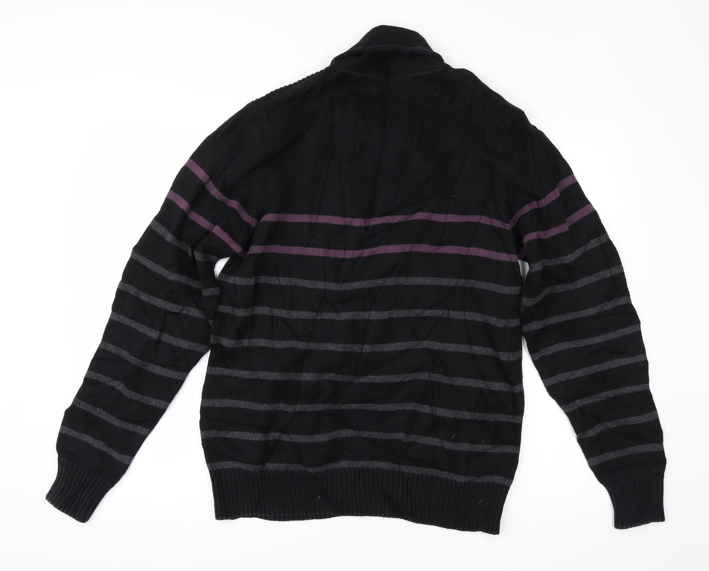Kensington Mens Grey Striped  Pullover Jumper Size M