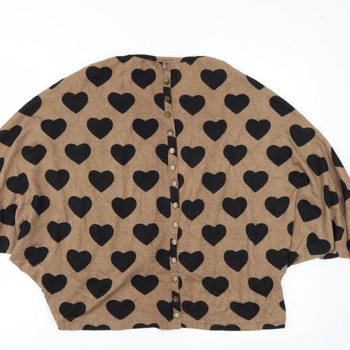 AX Paris Womens Beige Polka Dot  Pullover Jumper Size L