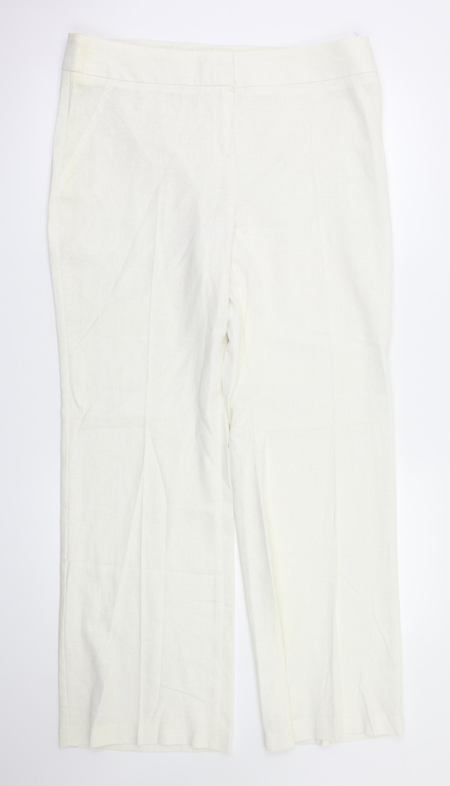 M&S  Womens White   Trousers  Size 14 L32 in