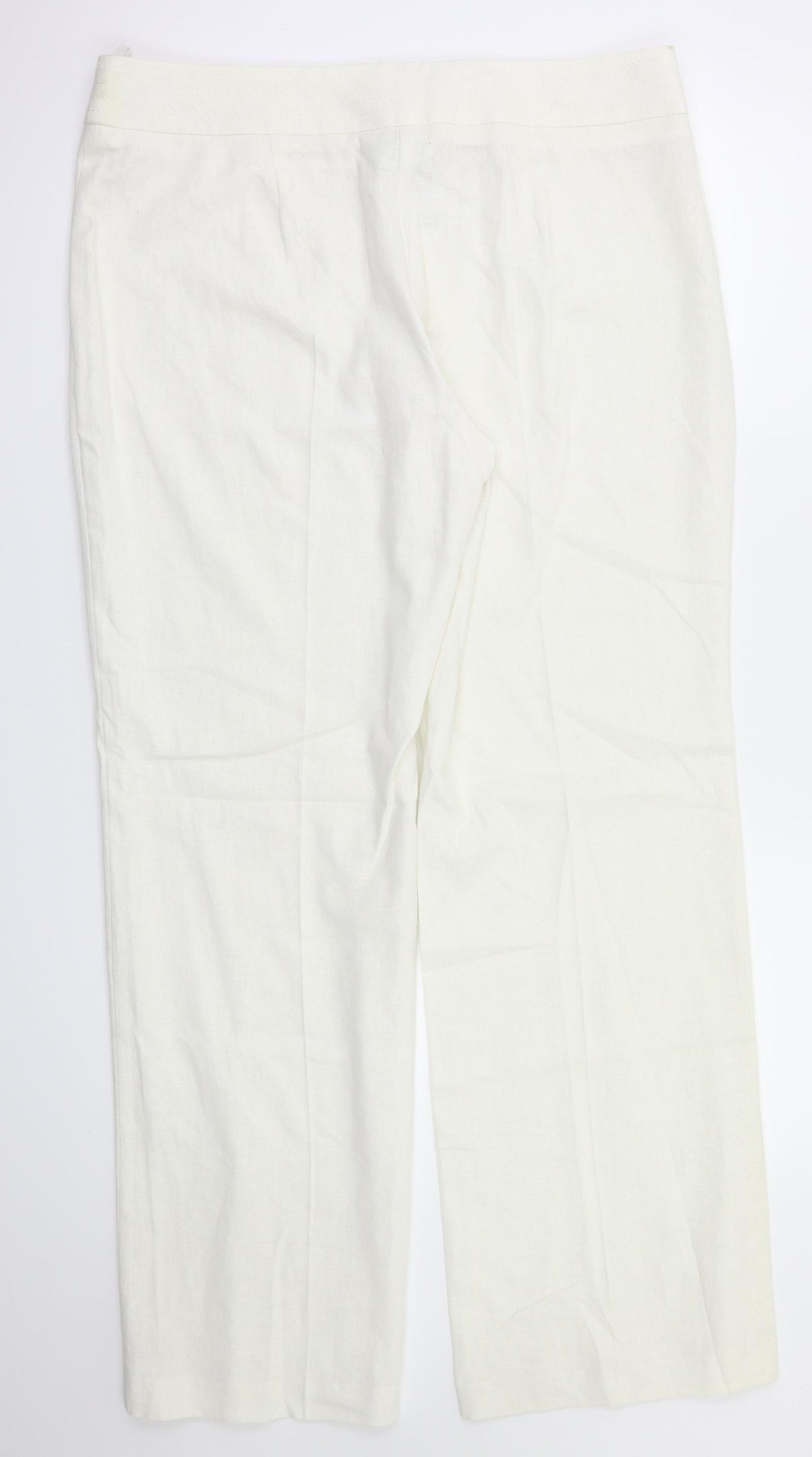 M&S  Womens White   Trousers  Size 14 L32 in