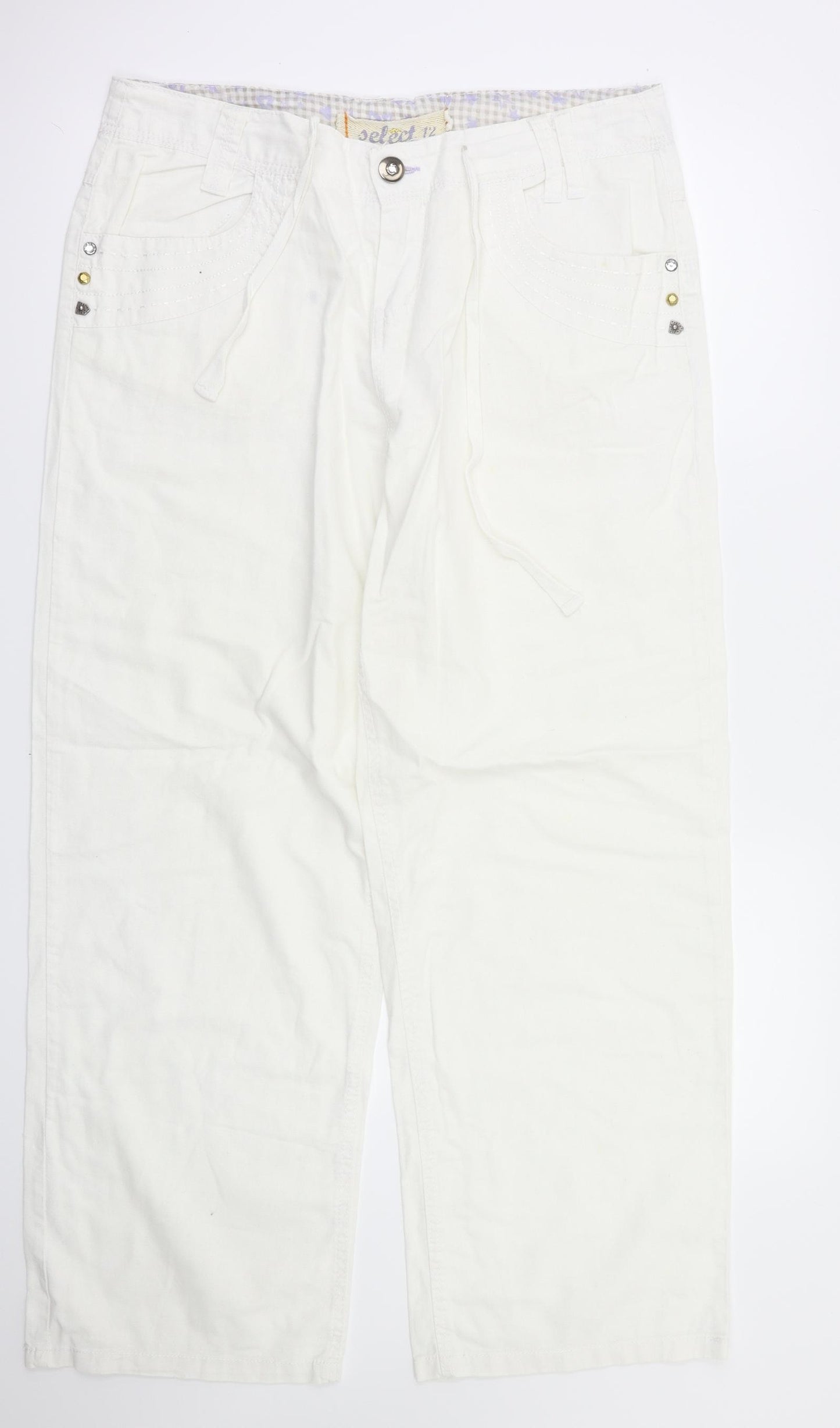 Select Womens White   Trousers  Size 12 L29 in