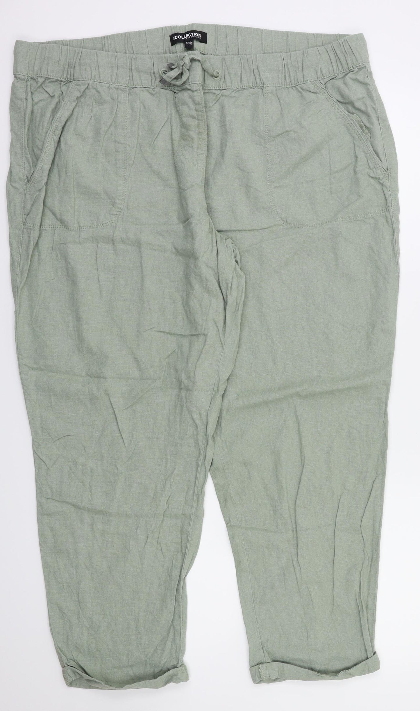Debehams Womens Green   Jogger Trousers Size 18 L27 in - Stretch waistband