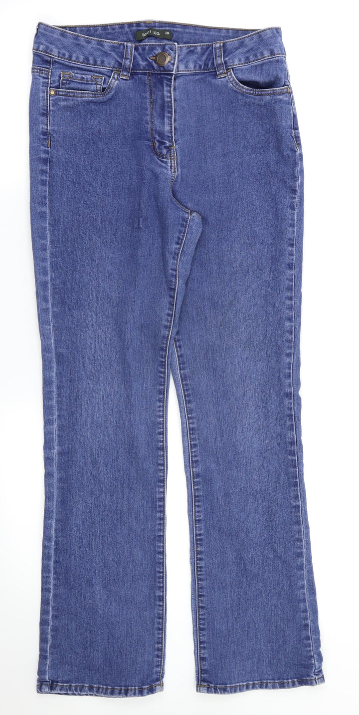 Bonmarché Womens Blue Houndstooth Skinny Jeans Size 10 L29 in