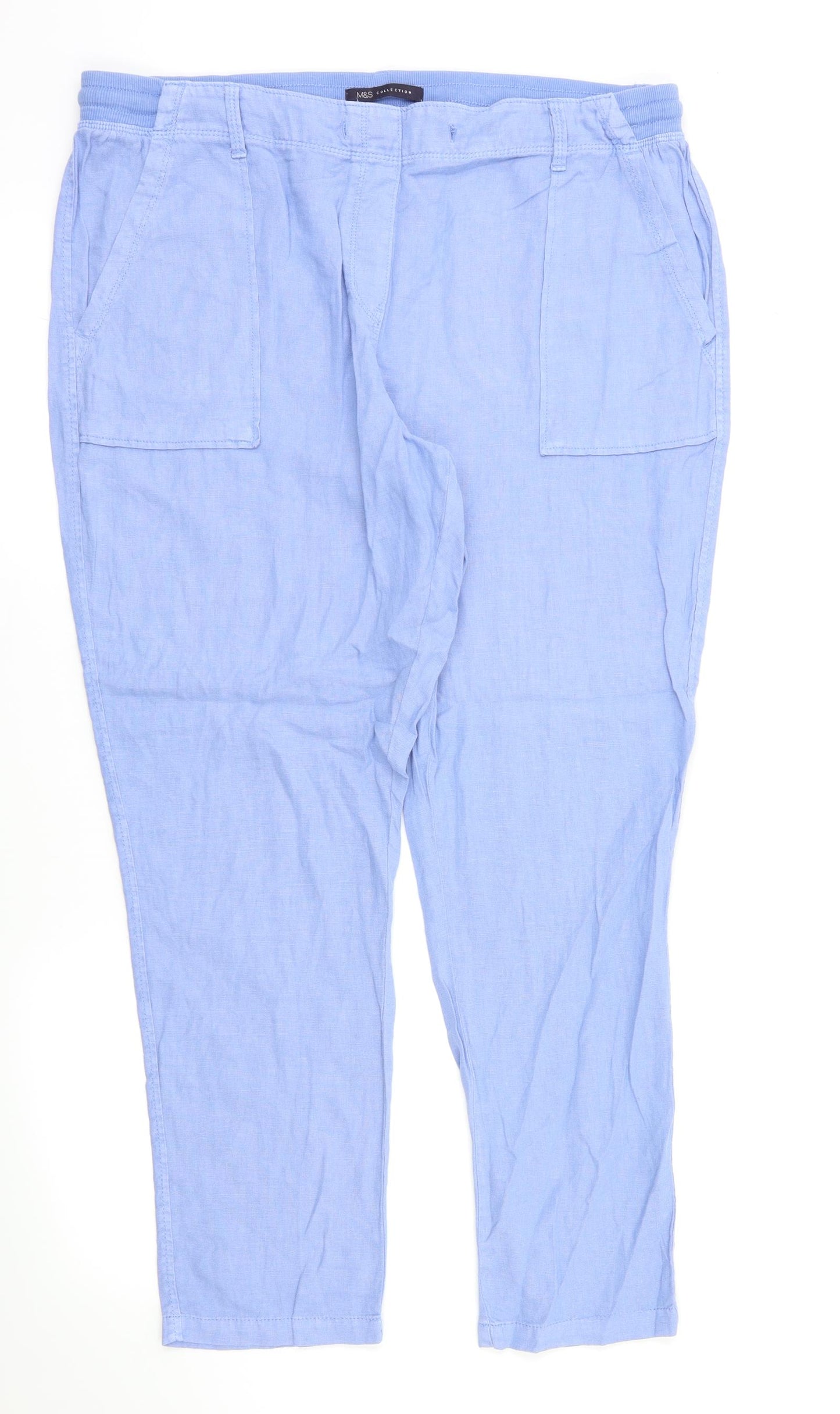 M&S  Womens Blue   Sweatpants Trousers Size 16 L28 in