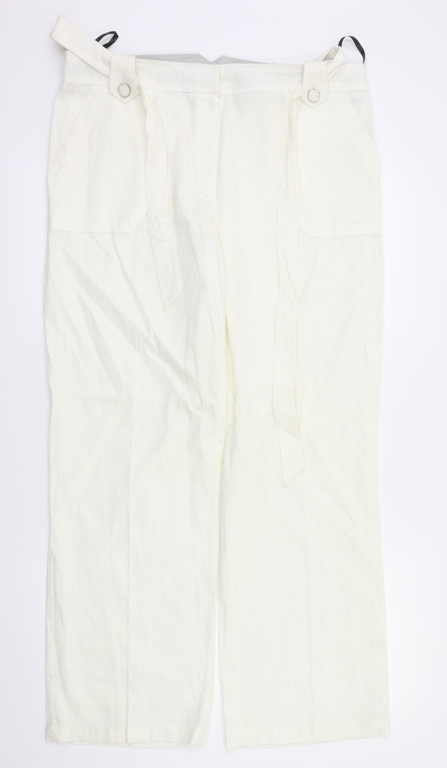 BHS Womens White   Trousers  Size 14 L30 in