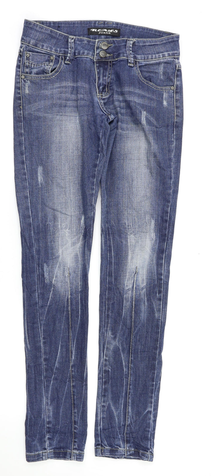 REASES Womens Blue Skinny Jeans Size M L33 in