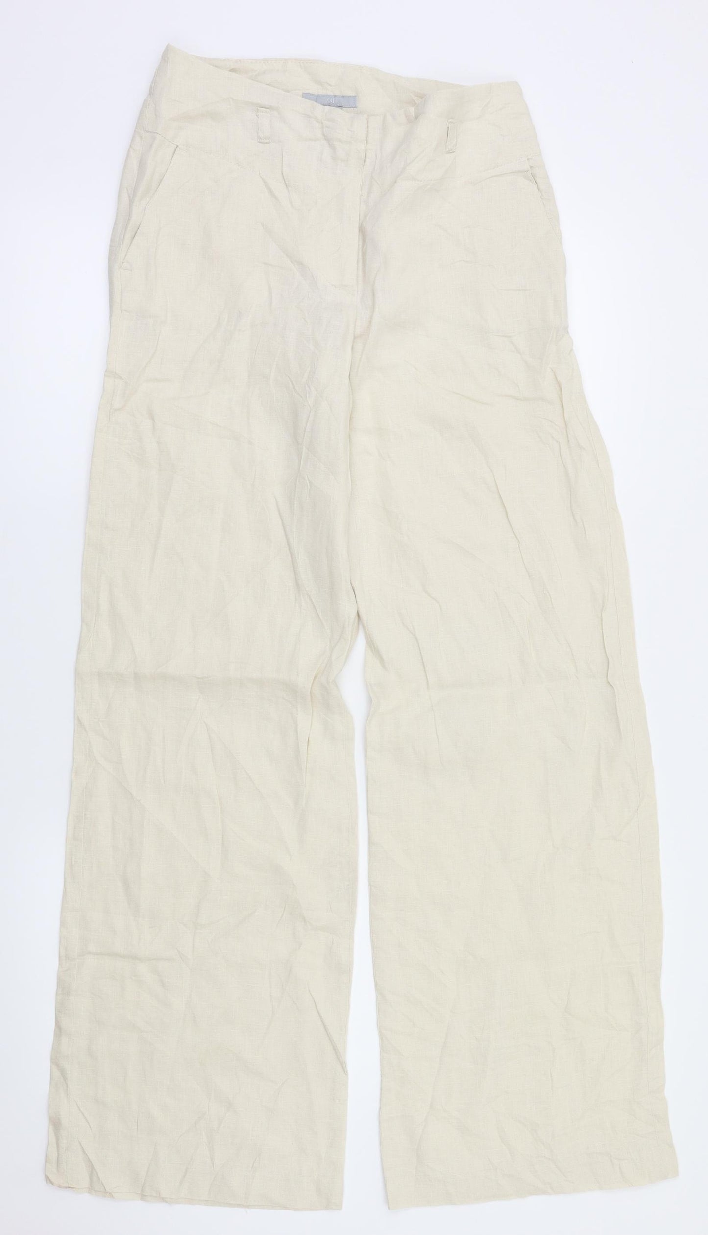 H&M Womens Beige   Trousers  Size 6 L31 in