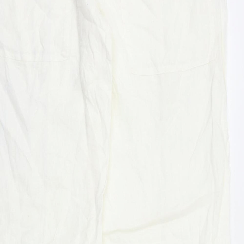 H&M Womens White   Trousers  Size 10 L31 in