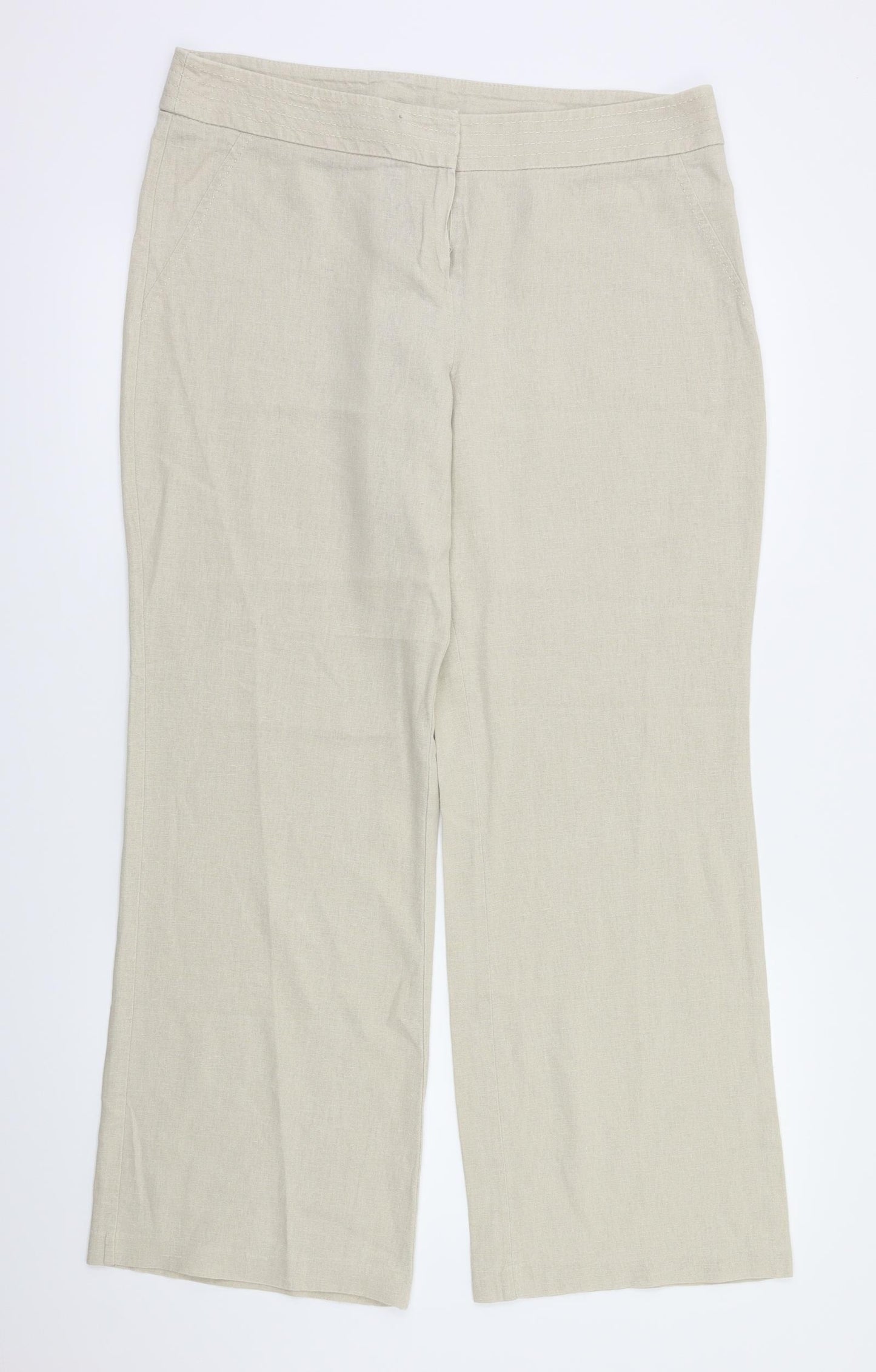 M&S  Womens Beige   Trousers  Size 14 L29 in