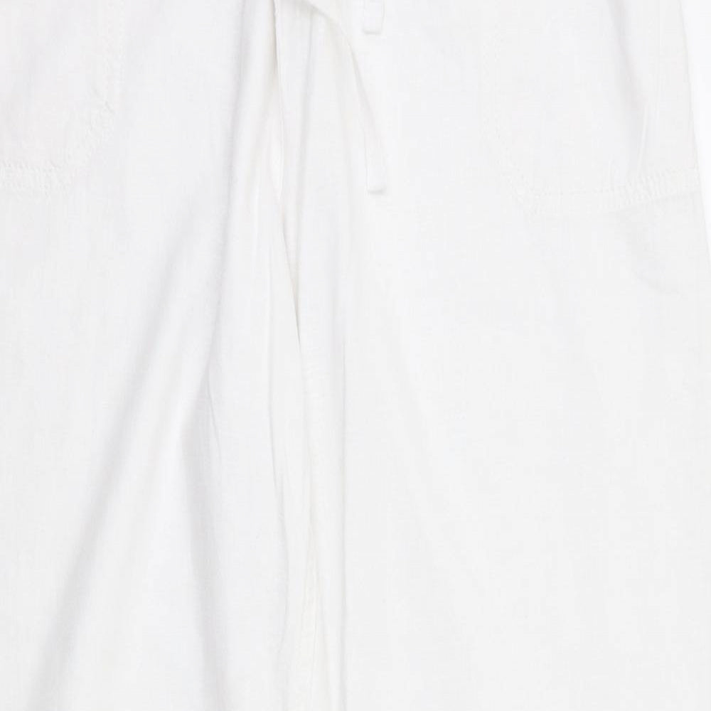 NEXT Womens White   Trousers  Size 12 L30 in - Stretch waistband