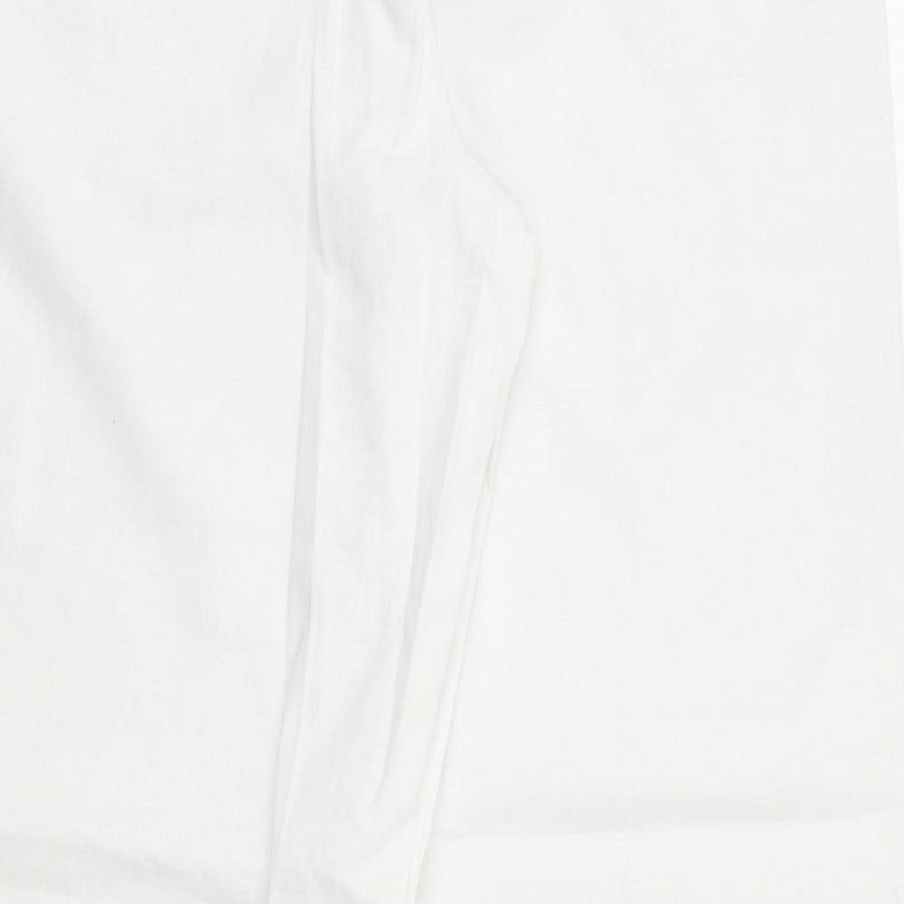 NEXT Womens White   Trousers  Size 12 L30 in - Stretch waistband